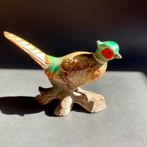 Vintage Set of Two Bisque Porcelain Pheasant Bird Figurines - Picture 9 of 12